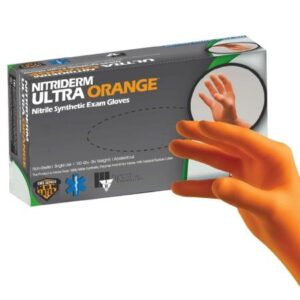 Innovative Healthcare NitriDerm Ultra Exam Gloves — S / Orange / Box (100)