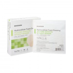McKesson Silicone Gel Adhesive without Border Foam Dressing — 7 x 7 Inch / Each (1)