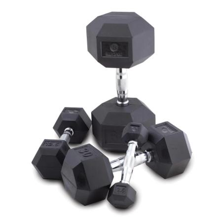 BodyMed BodySport Rubber Encased Hex Dumbbells — Each (1) / 12.5 Lbs
