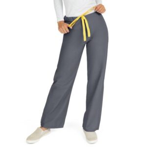 Medline AngelStat Reversible Scrub Pants with Drawstring Waist — 3XL - ComfortEase (CM) / Charcoal / Each (1)