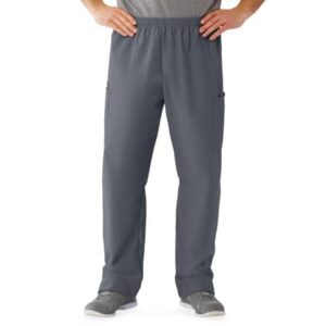 Medline AngelStat Cargo Scrub Pants with Elastic Waist — L / Charcoal / Long